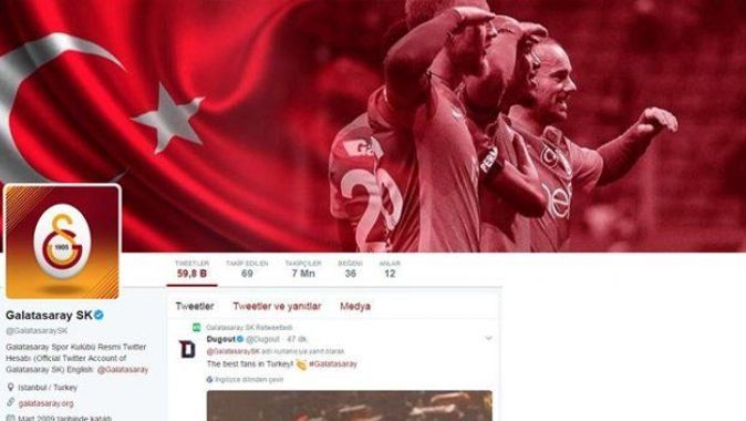 Galatasaray Twitter&#039;da 7 milyon takipçiye ulaştı
