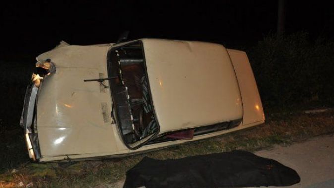 İnegöl’de feci kaza: Otomobil devrildi