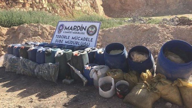 Mardin&#039;de 500 kilogram patlayıcı ele geçirildi