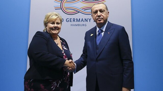 Erdoğan, Norveç Başbakanı Solberg ile görüştü