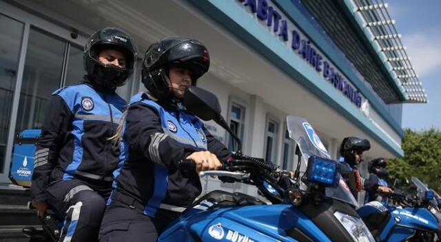 İstanbul&#039;da motosikletli kadın zabıta ekipleri görev başında