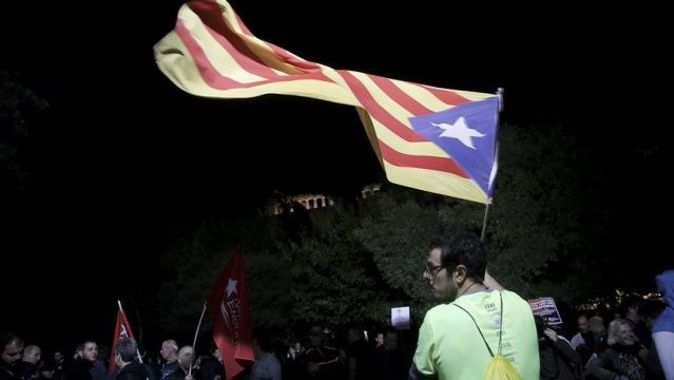 Yunanistan&#039;da &#039;Katalonya&#039;ya bağımsızlık&#039; gösterisi