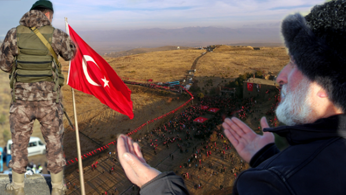 Erzurum&#039;da on binler ecdadın anısına tabyalara yürüdü
