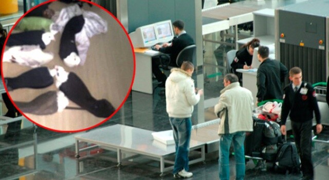 Havalimanında yolcunun çantasındaki çoraplardan 11 güvercin çıktı