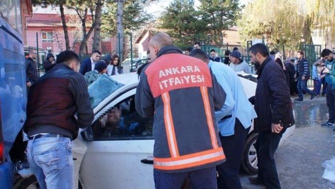Ankara&#039;da araba belediye otobüsü ile çarpıştı, 7 kişi yaralandı