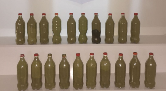 Pet şişeler içerisinde 11.5 kilo esrar ele geçirildi