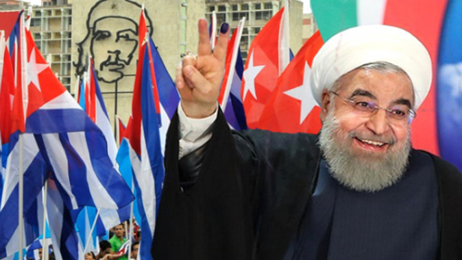 İran yanarken Cumhurbaşkanı Ruhani, Küba Devrimini kutladı