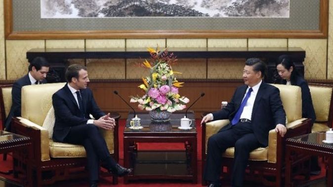 Macron ile Jinping bir araya geldi
