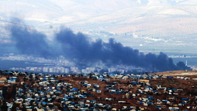 Afrin&#039;de çaresiz kalan YPG, SİHA&#039;lara karşı lastik yakıyor