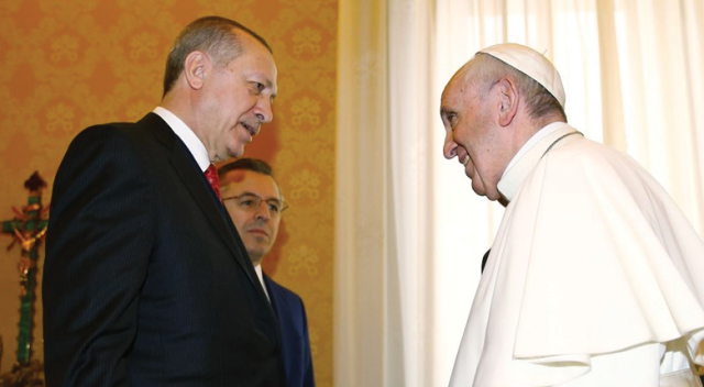 Erdoğan-Papa görüşmesinde ABD&#039;nin Kudüs kararı ele alındı