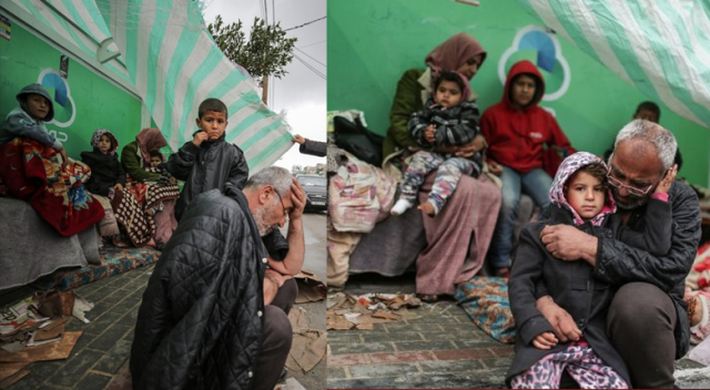 Gazze&#039;deki evsiz aileler kışı çadırda geçirmeye çalışıyor