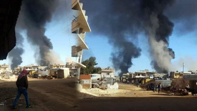 Afrin&#039;de teröristler evleri kundaklıyor