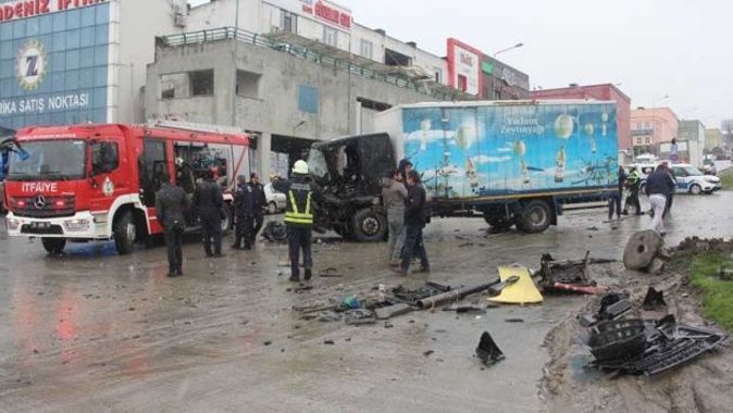 Samsun&#039;da trafik kazası: 4 yaralı
