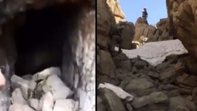 Teröristlerin kullandığı 125 metre uzunluğunda mağara bulundu