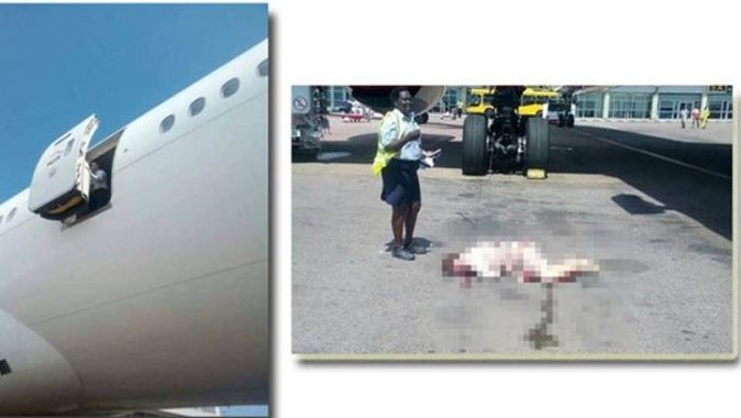 Uçaktan düşen hostes öldü