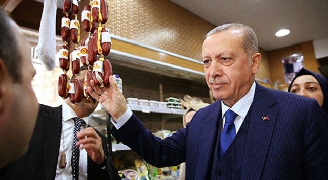 Cumhurbaşkanı Erdoğan şarküteriden alışveriş yaptı!