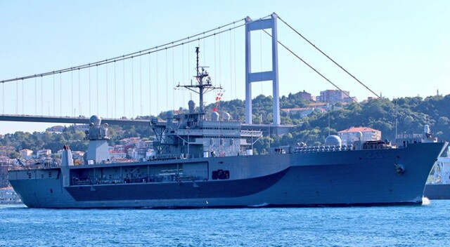 Boğaz&#039;dan Karadeniz&#039;e geçen ABD savaş gemisinde dikkat çeken detay