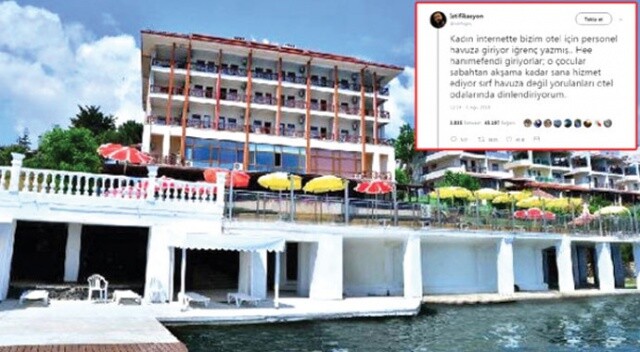 Otelin havuzuna giren personelini koruyan otel sahibi sosyal medyayı salladı