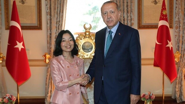 Cumhurbaşkanı Erdoğan Japonya Prensesini kabul etti