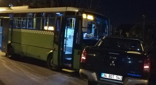 Halk otobüsü ile kamyonet kafa kafaya çarpıştı: 2 yaralı