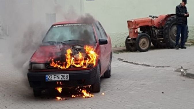 LGP’li otomobil alev alev yandı