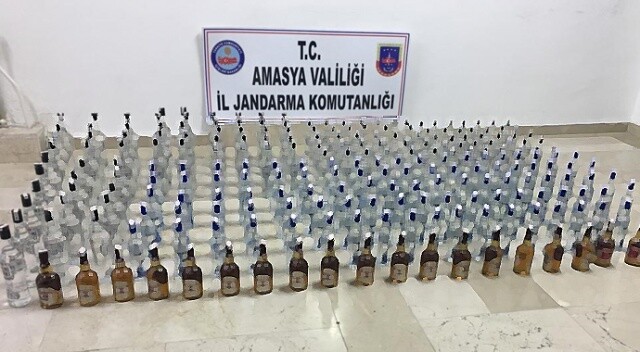 Amasya&#039;da kaçak içki ele geçirildi