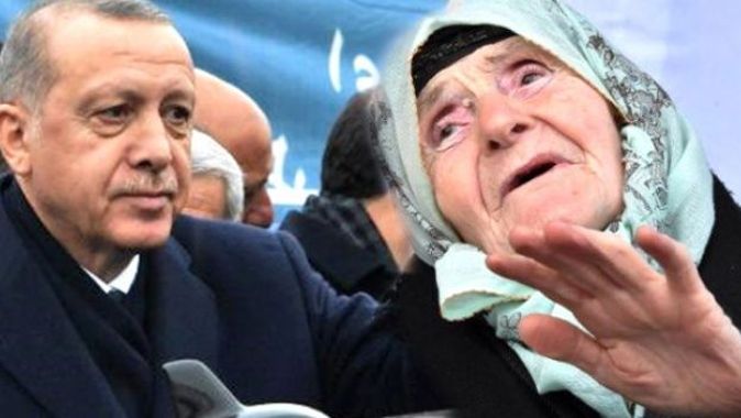 Cumhurbaşkanı Erdoğan yaşlı teyzenin isteğini geri çevirmedi