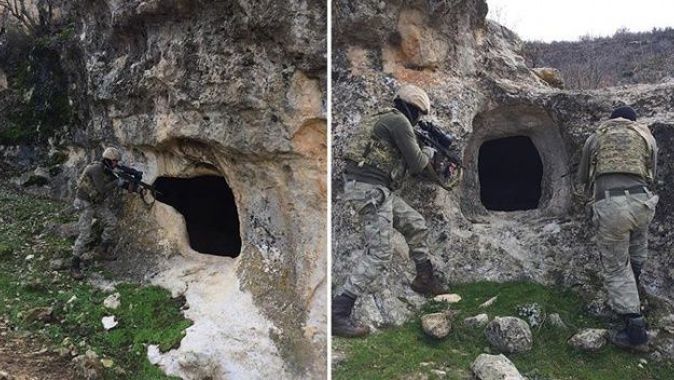 PKK&#039;lı teröristlerin barındığı yerler imha edildi