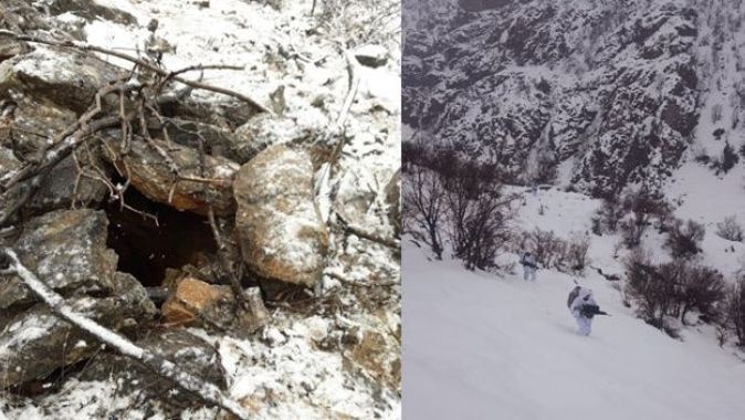 Çatak’ta teröristlerin kullandığı bir mağara bulundu