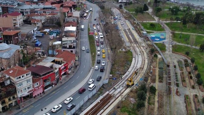 Eminönü Alibeyköy tramvay hattının rayları yerleştiriliyor! Seyahat süresi 35 dakika sürecek...