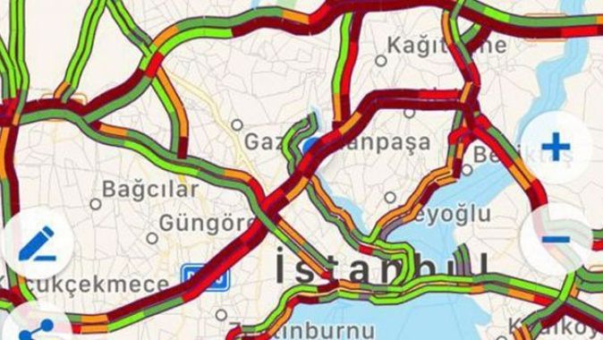 İstanbul&#039;da trafik yoğunluğu yüzde 70’in üzerine çıktı