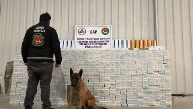Çobanbey Sınır Kapısı&#039;nda 30 bin paket sigara ele geçirildi