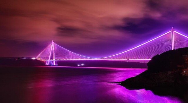 İstanbul&#039;da köprüler epilepsiye dikkati çekmek için mora büründü