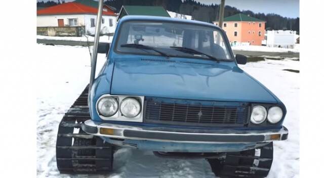 Trabzon’da 2 oto ustası 77 model Torosu paletli kar aracına dönüştürdü