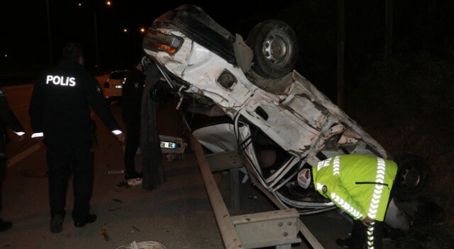 Adana&#039;da otomobil takla attı: 1 yaralı