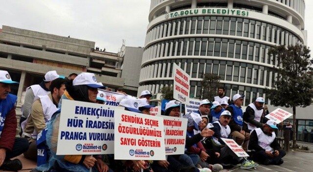 Bolu Belediyesi&#039;nde işten çıkarılan işçilerden oturma eylemi