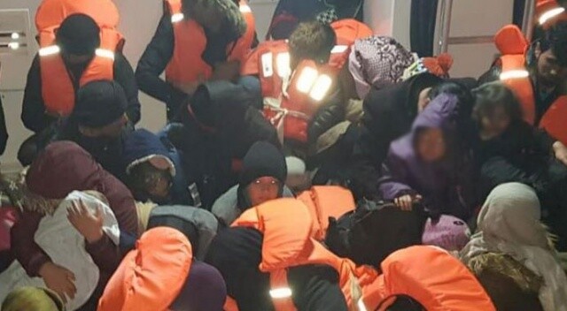 Kuşadası açıklarında 54 kaçak göçmen yakalandı