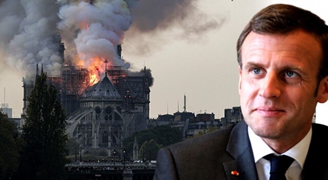 Macron: &#039;Notre-Dame Katedrali&#039;ni yeniden inşa edeceğiz&#039;