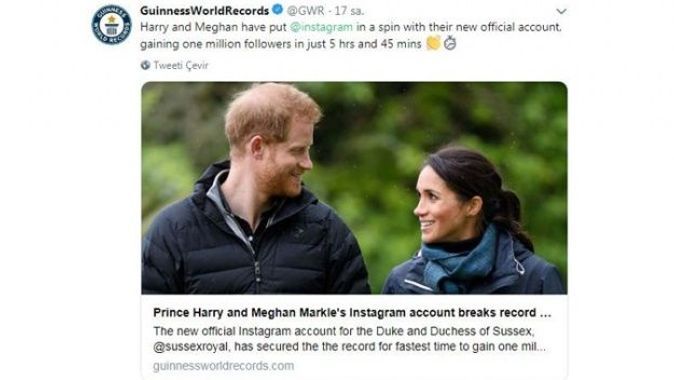 Prens Harry ve Düşes Meghan’ın Instagram hesabı dünya rekoru kırdı