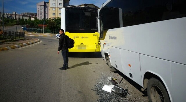 Freni patlayan minibüs İETT otobüsüne çarptı: 1 yaralı