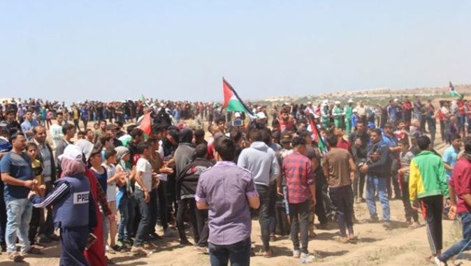 Gazze’deki Nakbe gösterilerinde 65 kişi yaralandı