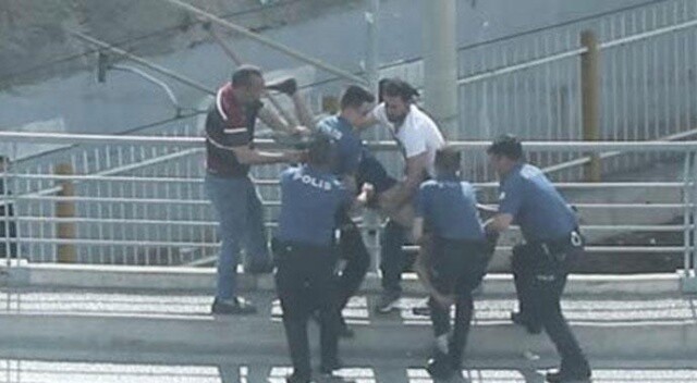 Polisten kaçıyordu... Köprüden atlarken kolundan yakalandı!