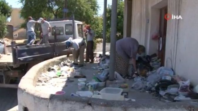KKTC’de çöp eve belediye çalışanlarından müdahale