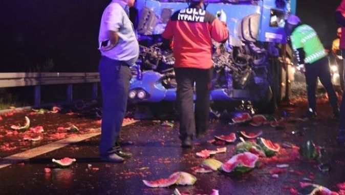 TEM Otoyolu’nda kamyona çarpan tırın sürücüsü öldü