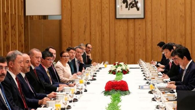 Cumhurbaşkanı Erdoğan, Japonya Başbakanı Abe ile çalışma yemeğine katıldı