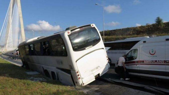 Yavuz Sultan Selim Köprüsü girişinde otobüs kazası