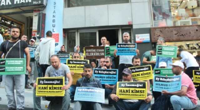 İBB’den çıkarılan işçiler CHP önünde