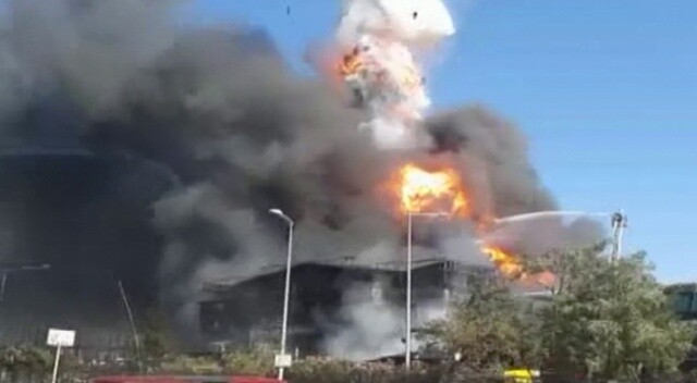 Tuzla’daki yangında yakıt tankeri böyle patladı