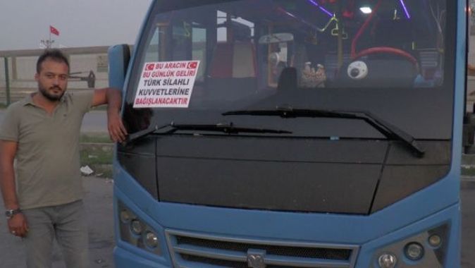 Barış Pınarı Harekatı’na minibüs şoföründen kampanyalı destek