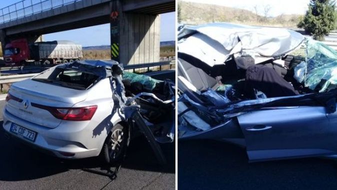 Mersin&#039;de feci kaza! Otomobil tıra çarptı: 1 ölü, 3 yaralı